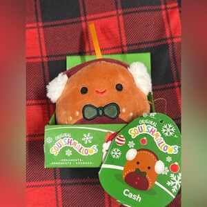 Squishmallow Christmas Ornament Gingerbread man “Cash” BRAND NEW in box